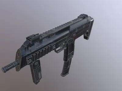 ASSAULT RIFLE HK MP7 WEAPON 3D MODEL Low-poly 3D model