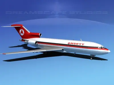 Boeing 727-100 Ansett Airlines 3D model