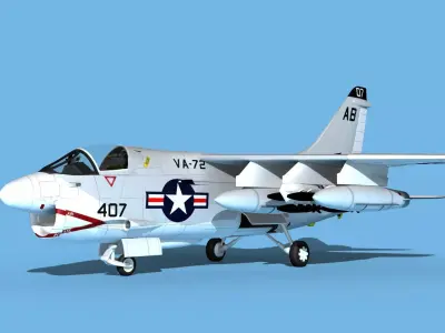 Chance Vought A-7C Corsair II V27 USN 3D model