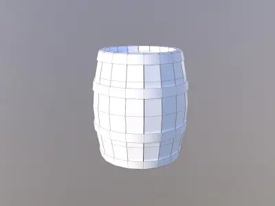 Wooden Barrel Free low-poly 3D model 9