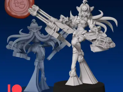 KOS-MOS - Xenosaga - 32mm Scale 3D Print Miniature 3D print model