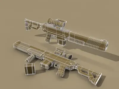 sci fi battle rifle 3D model