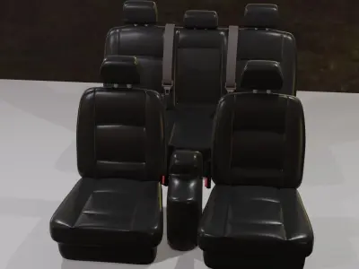 Car seat Low-poly 3D model