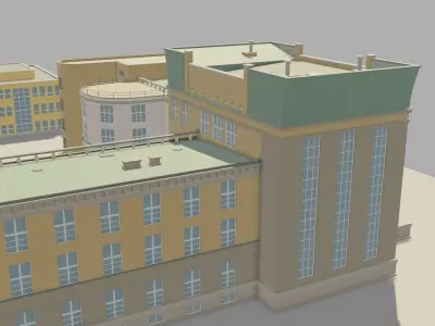 High School Low-poly 3D model