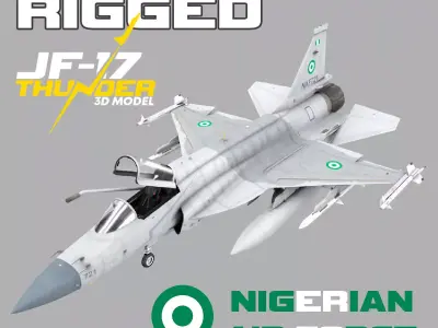 JF-17 Thunder Nigeria Realistic Rigged Low-poly 3D model