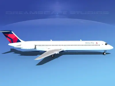 Douglas DC-9-50 Delta 3D model