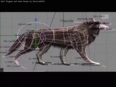 Wolf Rigged Animated and Game Ready Free low-poly 3D model