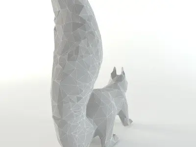 Squirrel Lowpoly Chipmunk Rodent Mammal Animal Low Poly  3D model