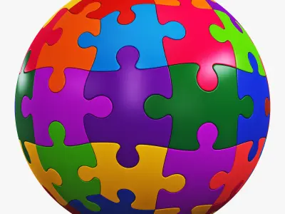 Colored Sphere Puzzle v 3 3D model