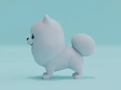 Puppy Pomeranian Baby Dog Cute Free low-poly 3D model