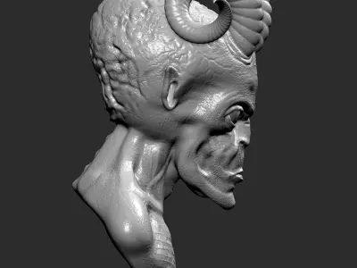 Horned Reptiloid Free 3D Creature Model Free 3D model