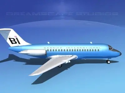 Douglas DC-9-20 Braniff Intl 3D model