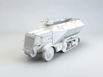Low Poly U 304 F Leichter SchutzenPanzerWagen Low-poly 3D model