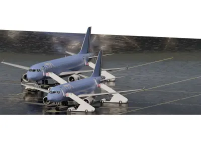 Airbus A319-100 and A320-200 3D model