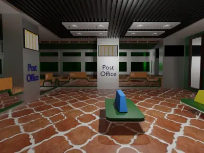 Post Office Interior Low-poly 3D model