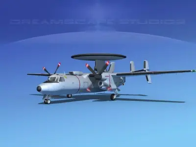 Grumman E-2C Hawkeye V18 3D model