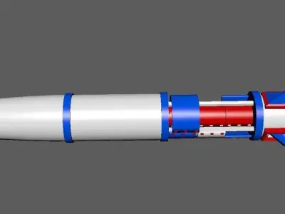Rocket missile rigged maya 3D model