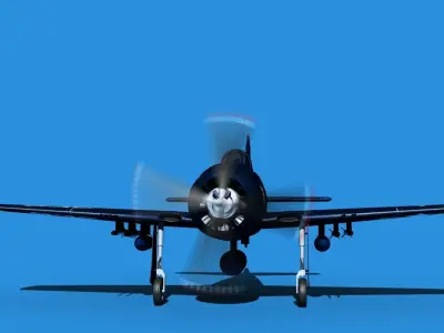 Grumman F8F-2 Bearcat V09 3D model