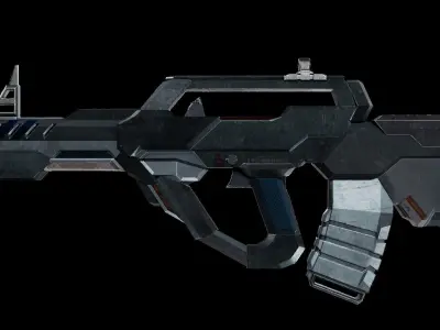 Bullpup Rifle Low-poly 3D model