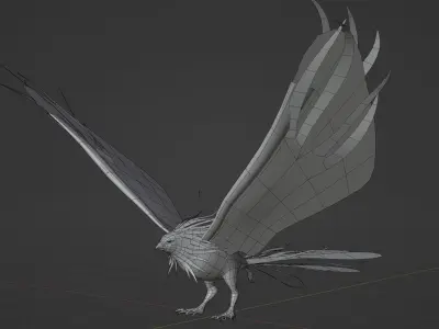 Anime Phoenix Low-poly 3D model