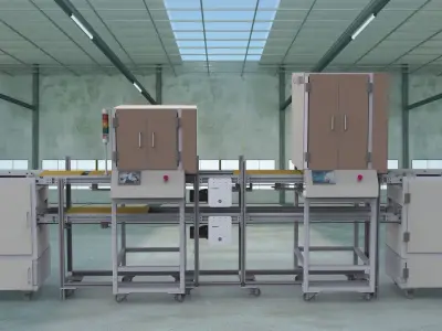 Automatic screw machine production line 3D model