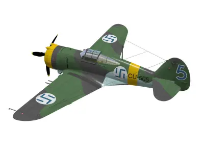Curtiss Wright P36 Hawk75 A4 3D model