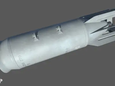 FAB250 Soviet Russian Aircraft Bomb Game Ready PBR Low-poly 3D model