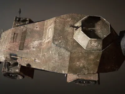 BA-64 Lowpoly armored car-Game ready Low-poly 3D model