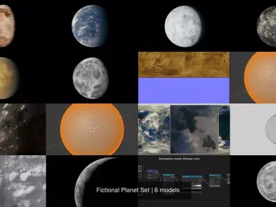 Fictional Planet Set 3D Model Pack