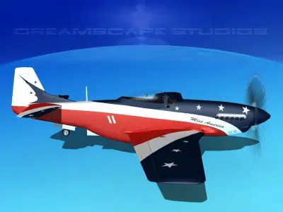 P-51 Mustang Sport Miss America 3D model