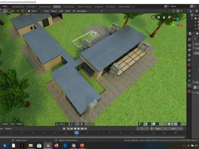 Boyita House house in the woods Blender Free 3D model