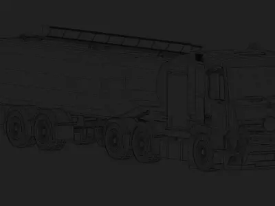 Aircraft Refueler Truck - Fuel Truck Low-poly 3D model