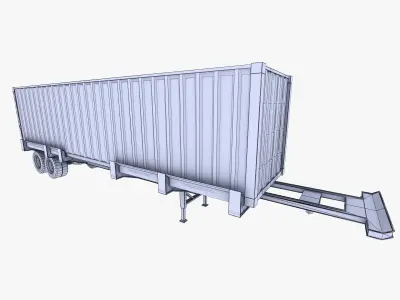 Truck Trailer 4 Low-poly 3D model