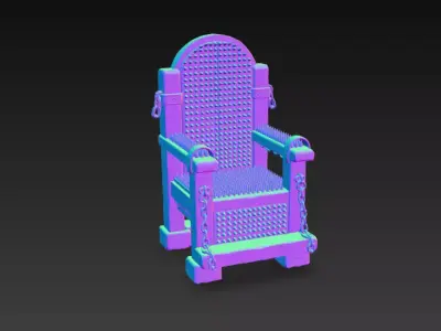 Medieval Spiked Torture Chair - PBR Low Poly Game Ready Low-poly 3D model