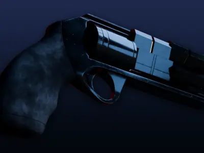 Service Weapon Control Grip Animated High Poly Revolver 3D model