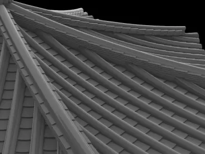 Traditional Octagonal Pavilion 3D model