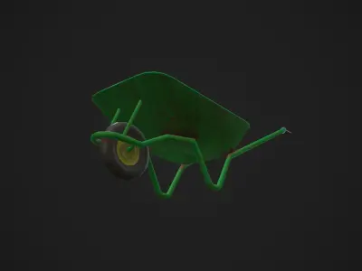  Dirty Wheelbarrow Low-poly 3D model