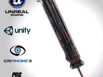 Heavy Full Metal Sword - Remake Low-poly 3D model