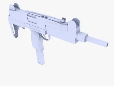 Uzi Submachine Gun Low-poly 3D model get