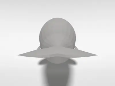 Low Poly Cartoon Beluga Whale Low-poly 3D model
