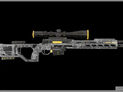 KRG chassis whiskey sniper rifle with 2 skins Game Ready Asset 3D model