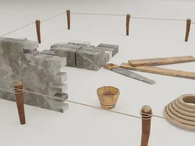 Building Foundation 3  Low-poly 3D model