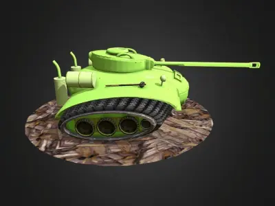 Cartoon Tank Low-poly 3D model