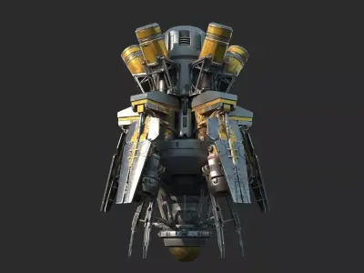 Future sci-fi space reconnaissance satellite 3D model