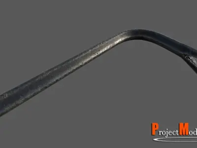 Crowbar-Version002 fishing hook Low-poly 3D model