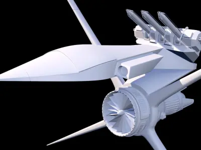 Jet Engine Powered Stealth Fighter Aircraft 3D Model 3D model