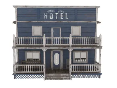 Wild West Hotel Low-poly 3D model