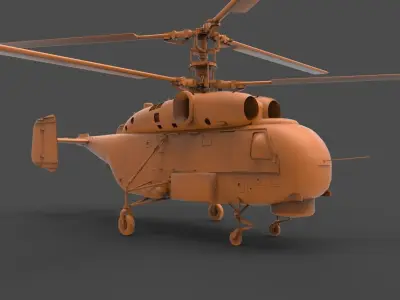 Ka-27 orange helicopter 3D print model