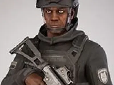 Casual Soldier 19 Low-poly 3D model