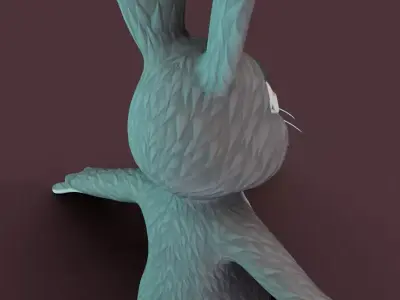 Cartoon Animated Wolf Rabbit and Squirrel Low poly 3D Model Free 3D model